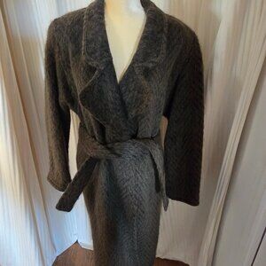 John Anthony dark khaki wool Fall coat with belt size 6
